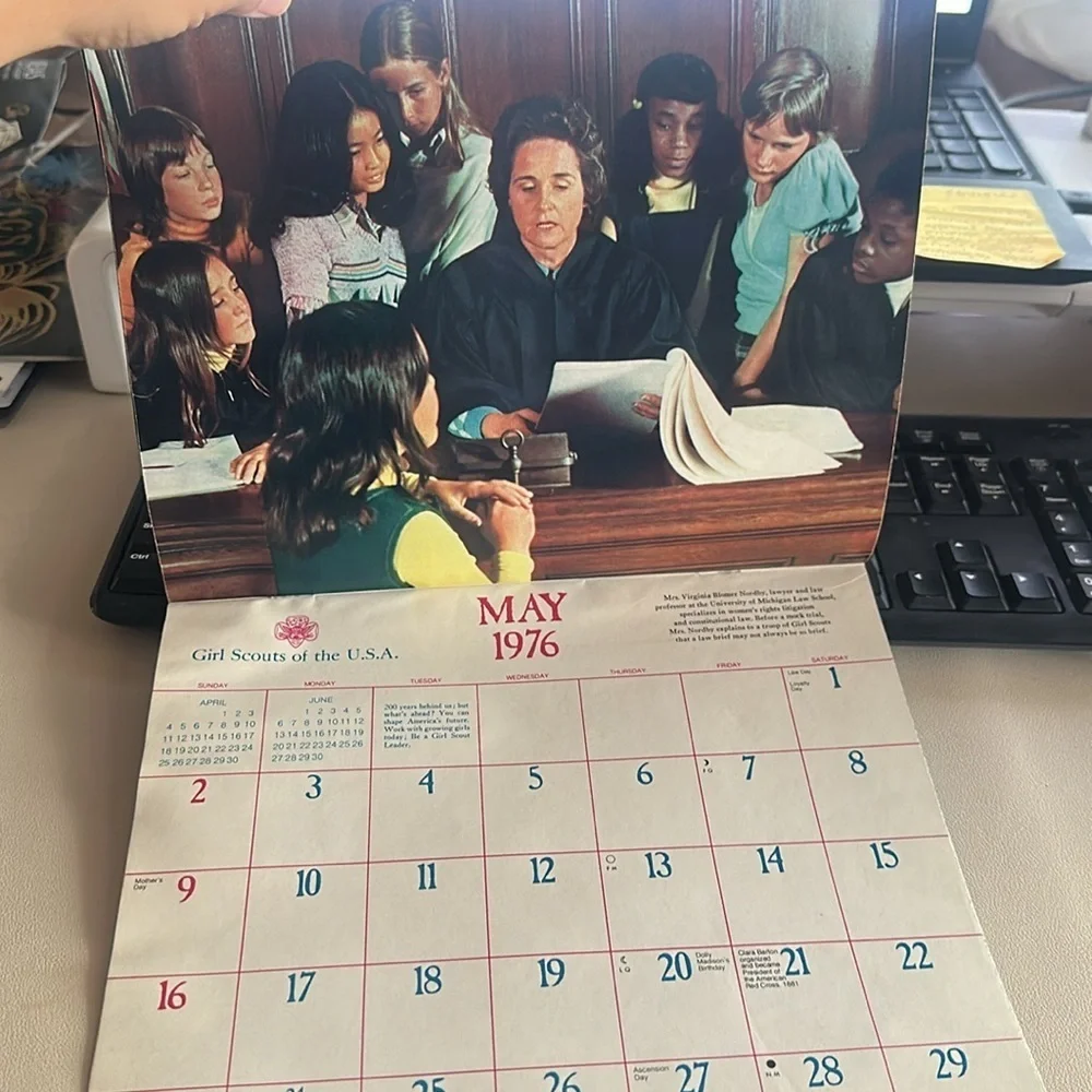 Vintage 1976 Girl Scout Calendar